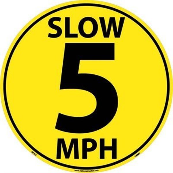 Nmc Slow 5 Mph Walk On Floor Sign WFS33